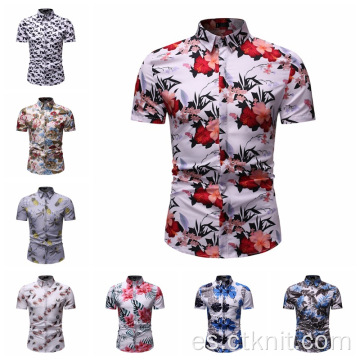 camisas estampadas de verano de marca para hombres